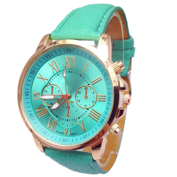 Novel design New Luxury Fashion Faux Leather Men Blue Ray Glass Quartz Analog Watches Casual Cool Watch Brand Men Watches P8