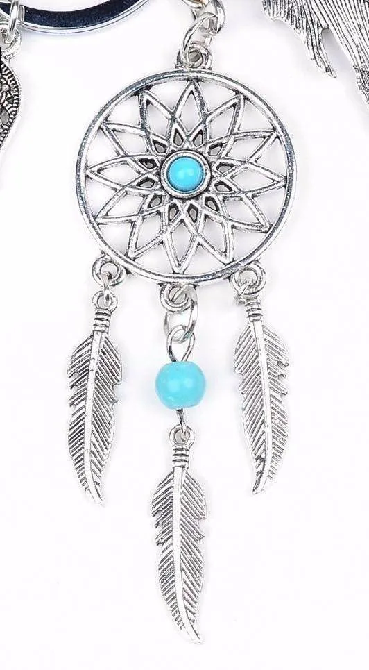 Opal moonstone dreamcatcher Keychain