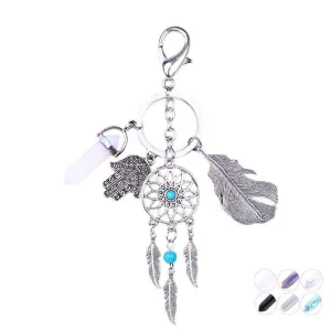 Opal moonstone dreamcatcher Keychain