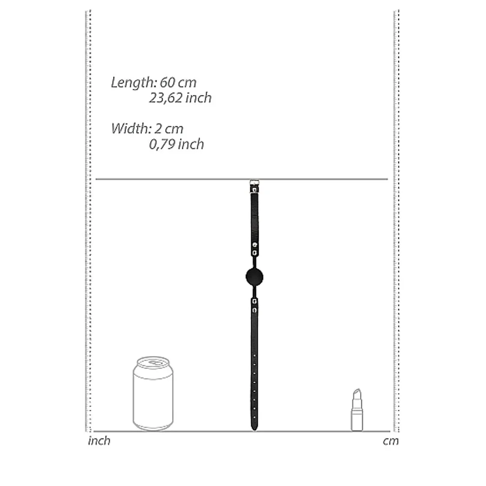 Ouch! Black & White Silicone Ball Gag With Adjustable Bonded Leather Straps Black