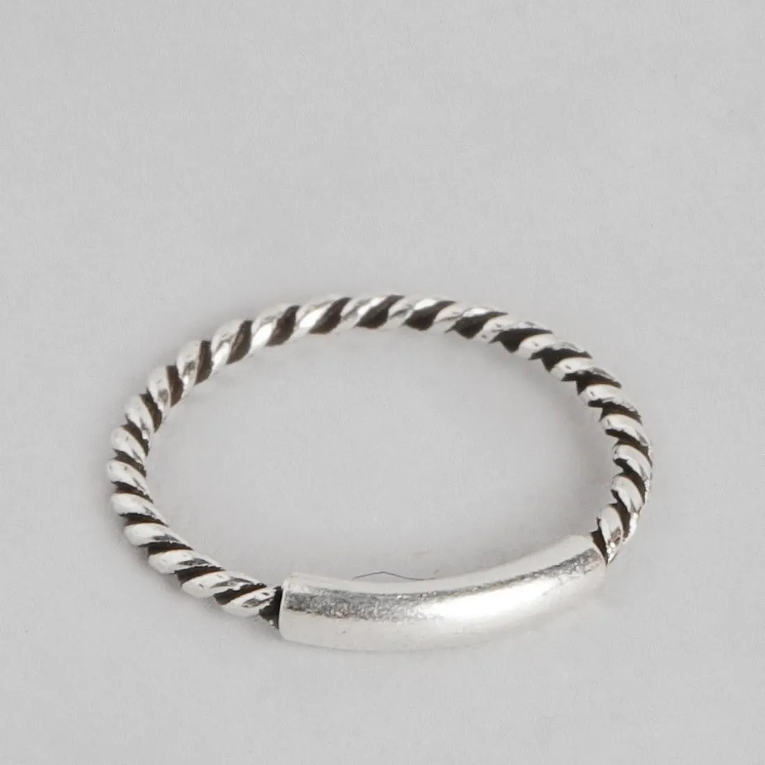 Oxidized Simple 925 Silver Nose Ring Set