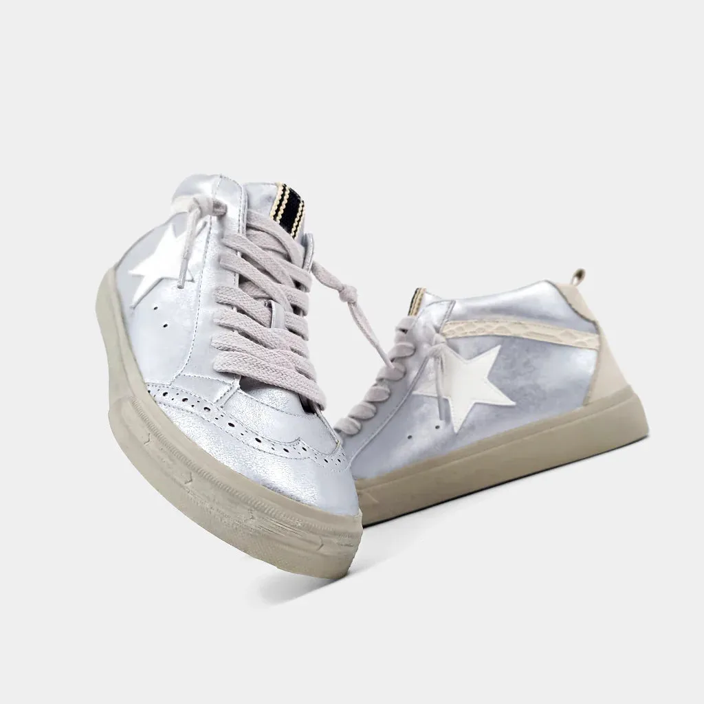 Paulina Kids Sneakers - White Silver