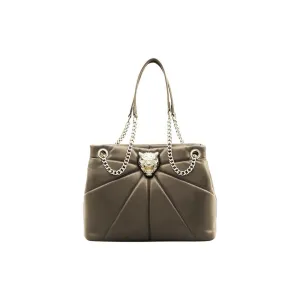 Plein Sport Elegant Faux Leather Gold-Chain Tote