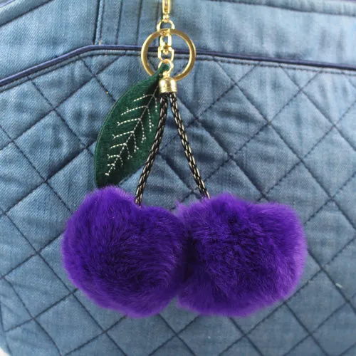 Rabbit Fur Ball Keychain Pom Pom Fluffy Key Chains Pompom Car Keyring Women Bag Pendant porte clef pompom de fourrure PWK0390