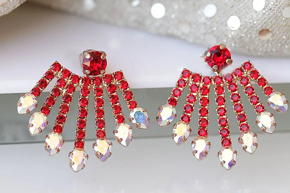 RED EVENING EARRINGS