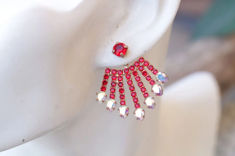 RED EVENING EARRINGS