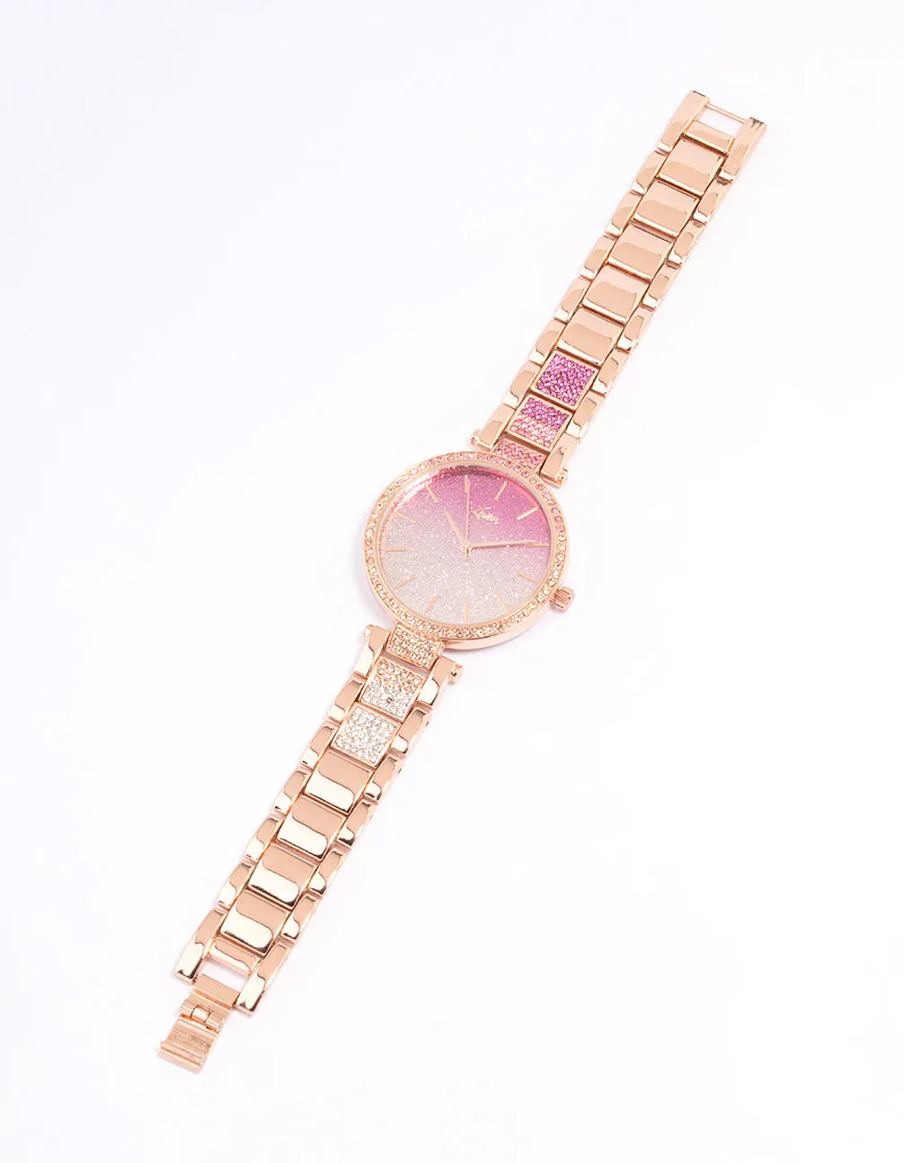 Rose Gold Coloured Ombre Sparkle Watch