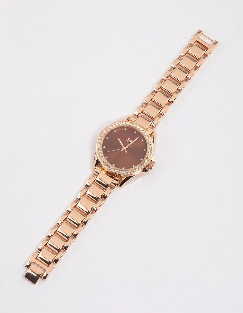 Rose Gold Plated Diamante Watch