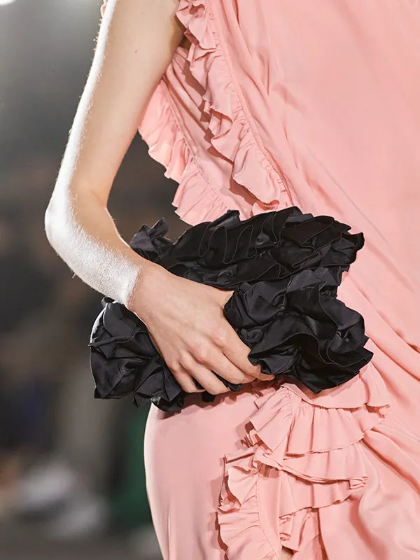 Ruffle Bag in Black