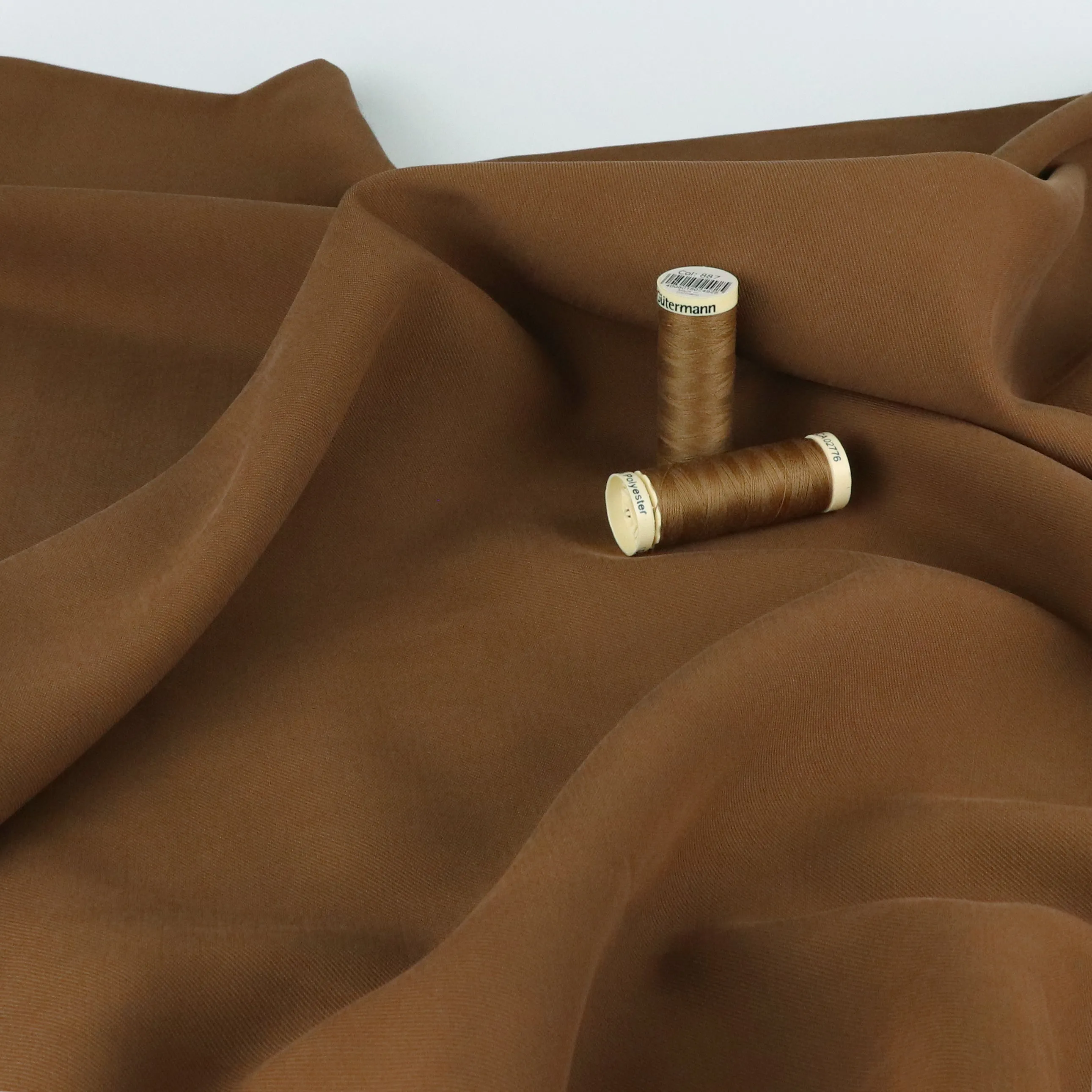 Sandwashed Viscose Twill - Nut Brown - END OF BOLT 95cm