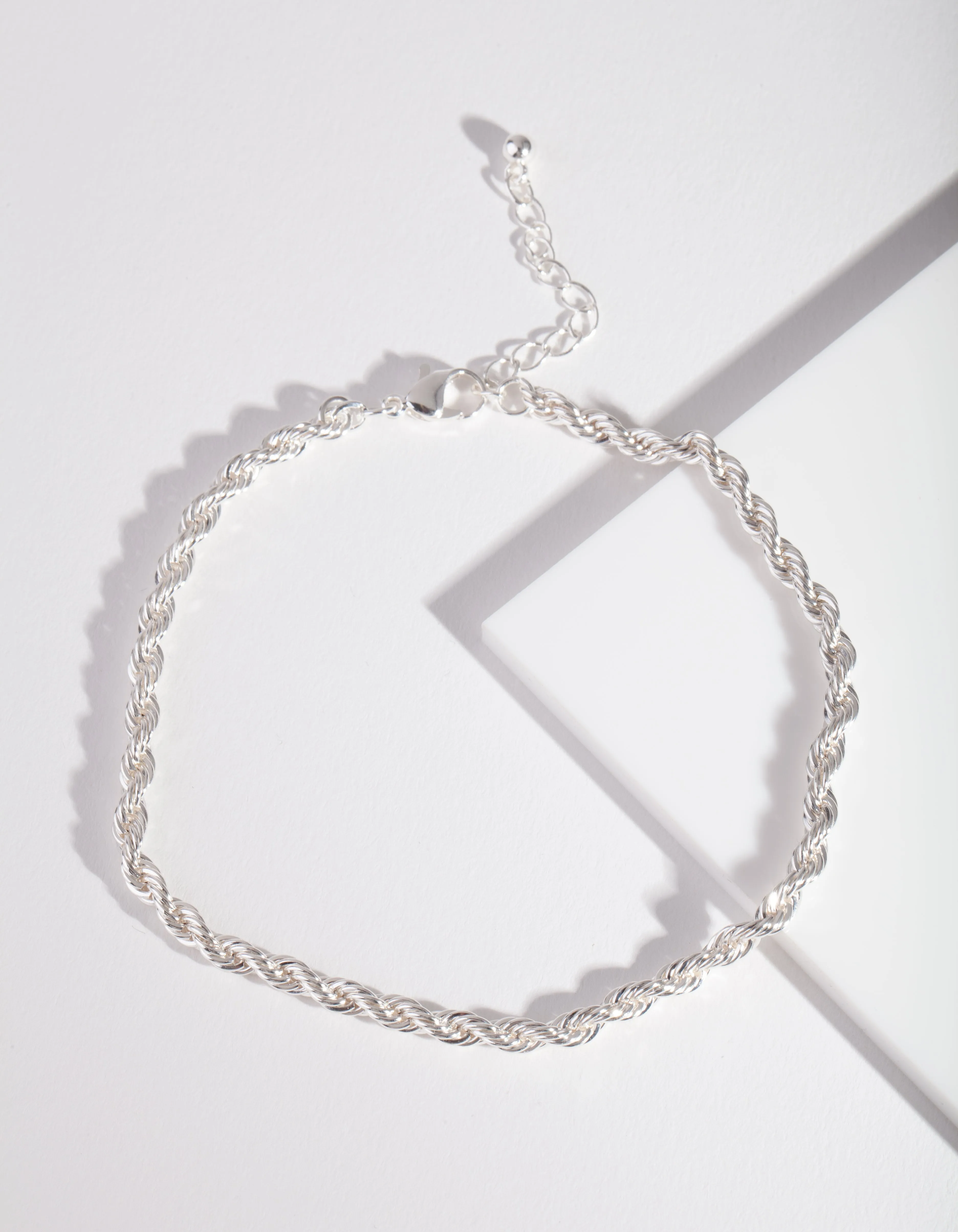 Silver Rope Chain Anklet