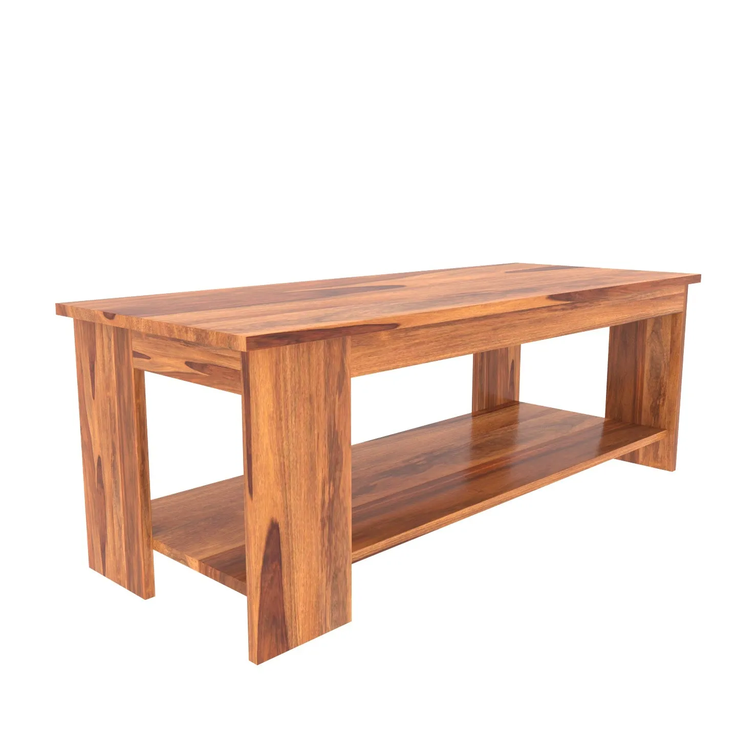 Simple Storage Sheesham Handmade Wooden Coffee Table