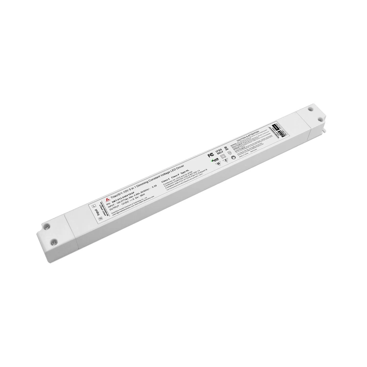 Slim Size 5 in 1 Dimmable LED Driver 36W (IP20)