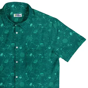 Slime Cube Toxic Green Button Up Shirt