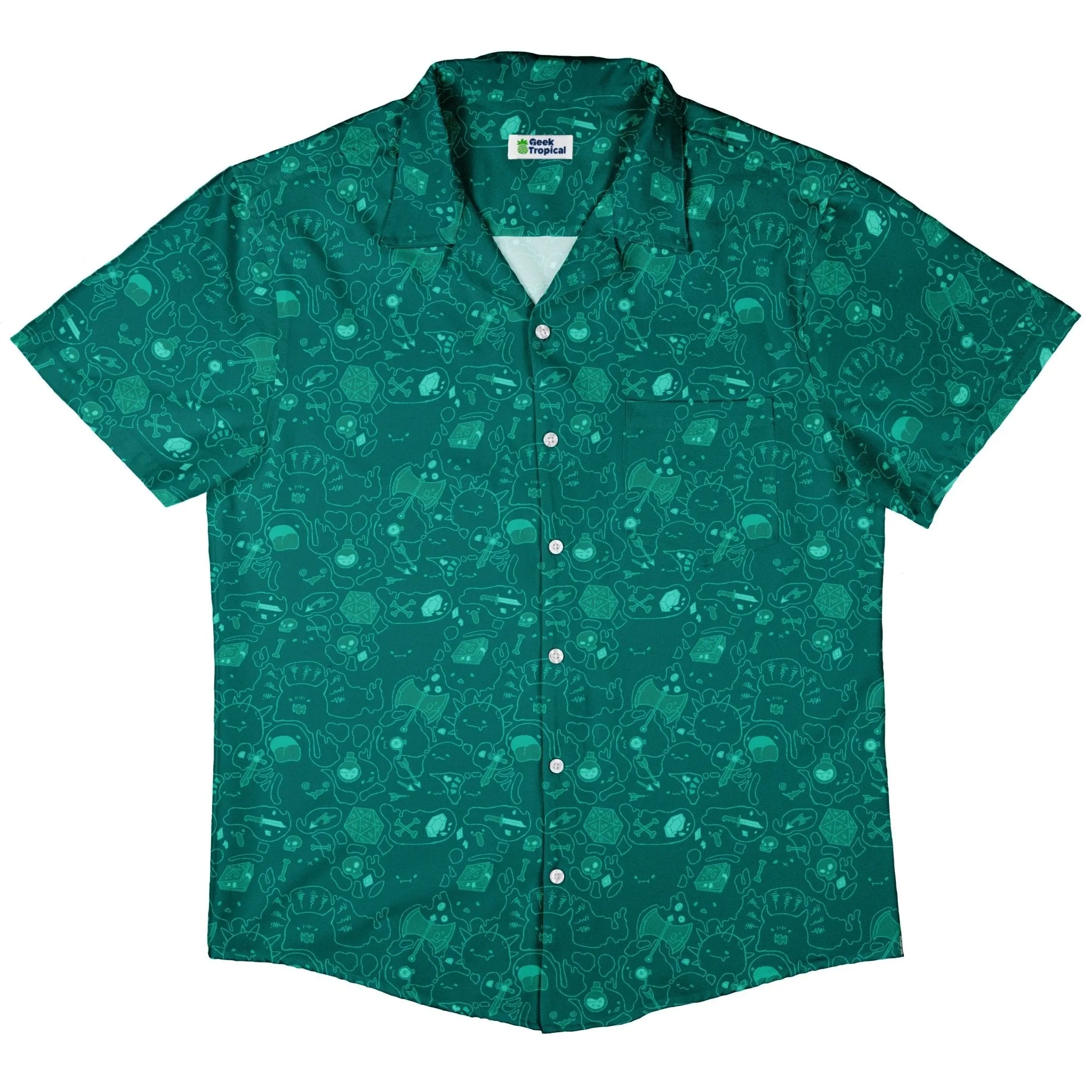 Slime Cube Toxic Green Button Up Shirt