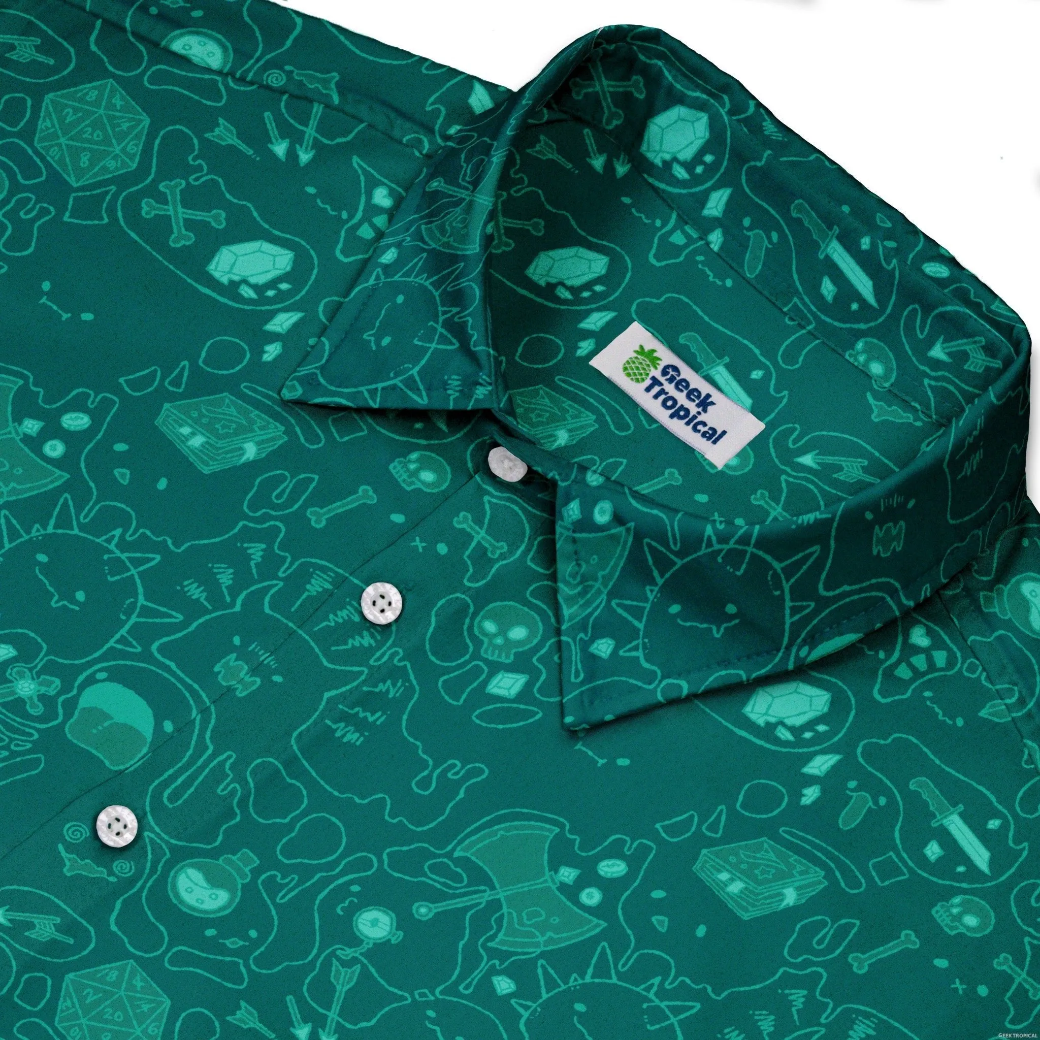 Slime Cube Toxic Green Button Up Shirt