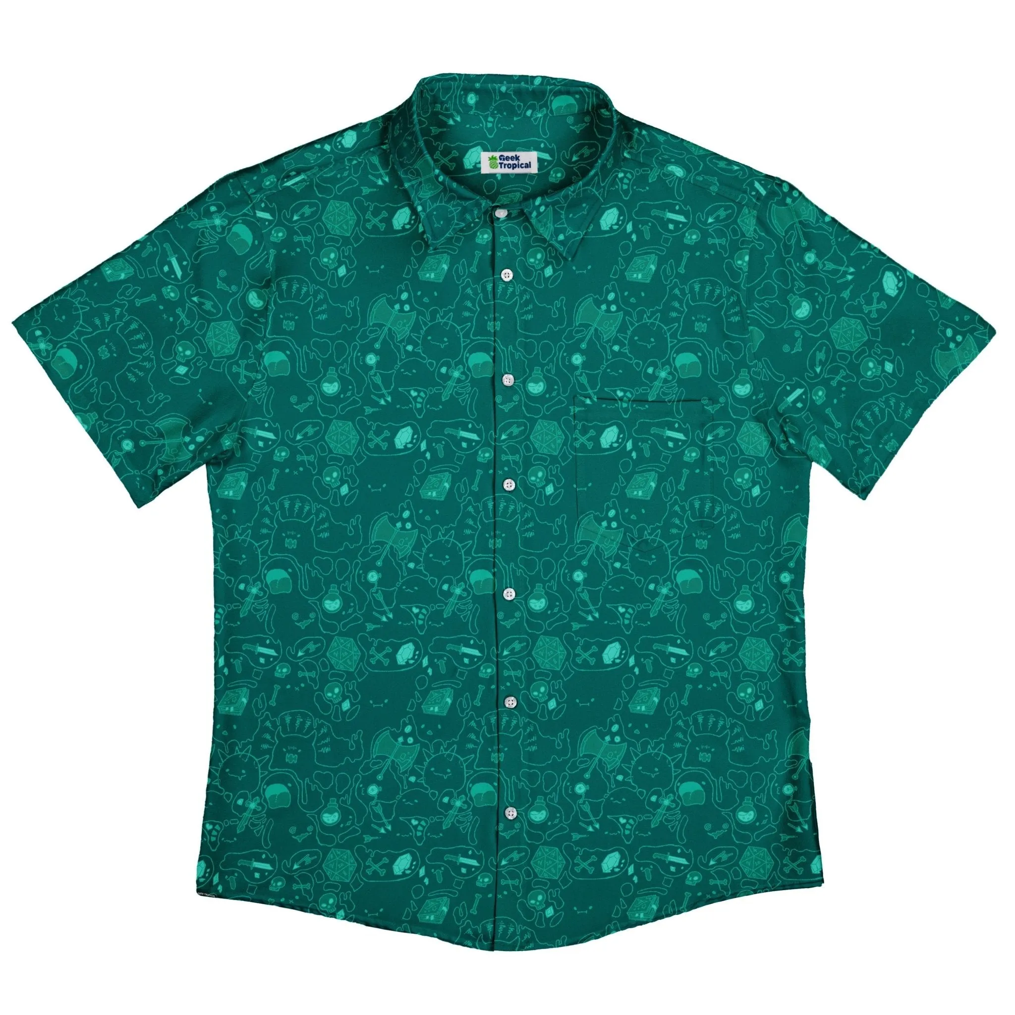 Slime Cube Toxic Green Button Up Shirt