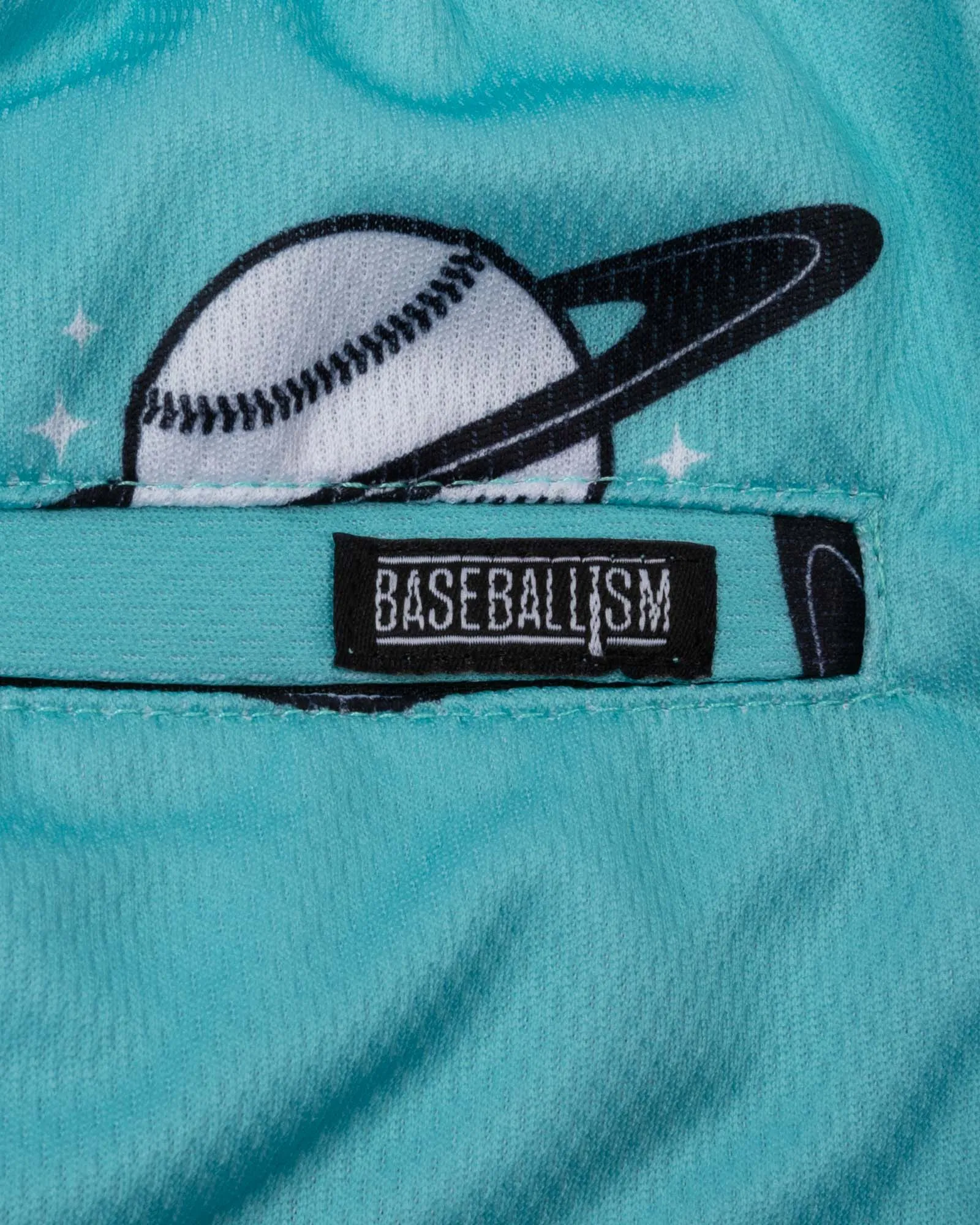 Space Ball Diamond Air Mesh Shorts - Black and Teal