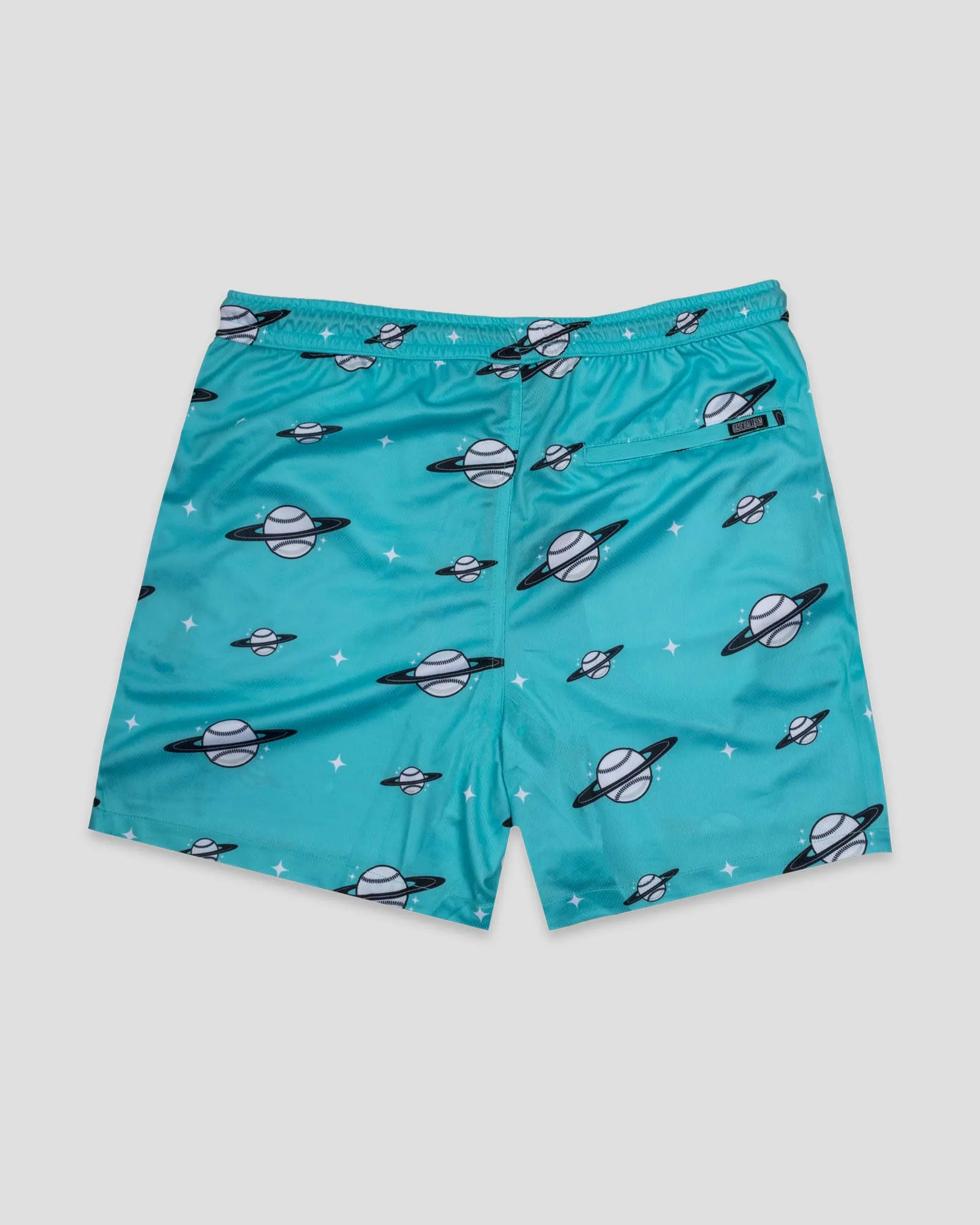 Space Ball Diamond Air Mesh Shorts - Black and Teal