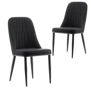 Stan Black Elegant Classic Design Dining Chair Set of 2