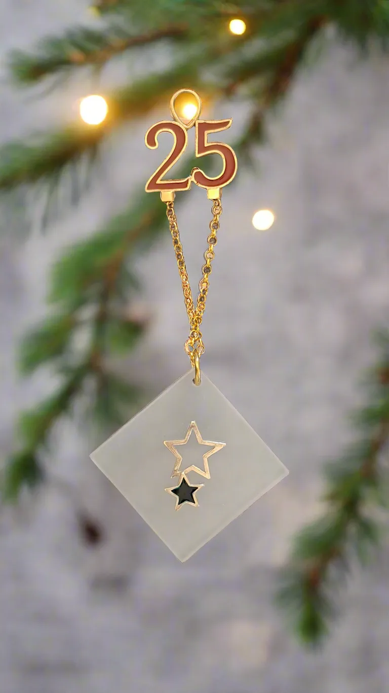 Sterling silver charm on Plexiglass - Star Charm