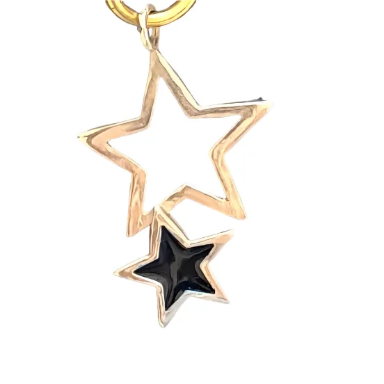 Sterling silver charm on Plexiglass - Star Charm