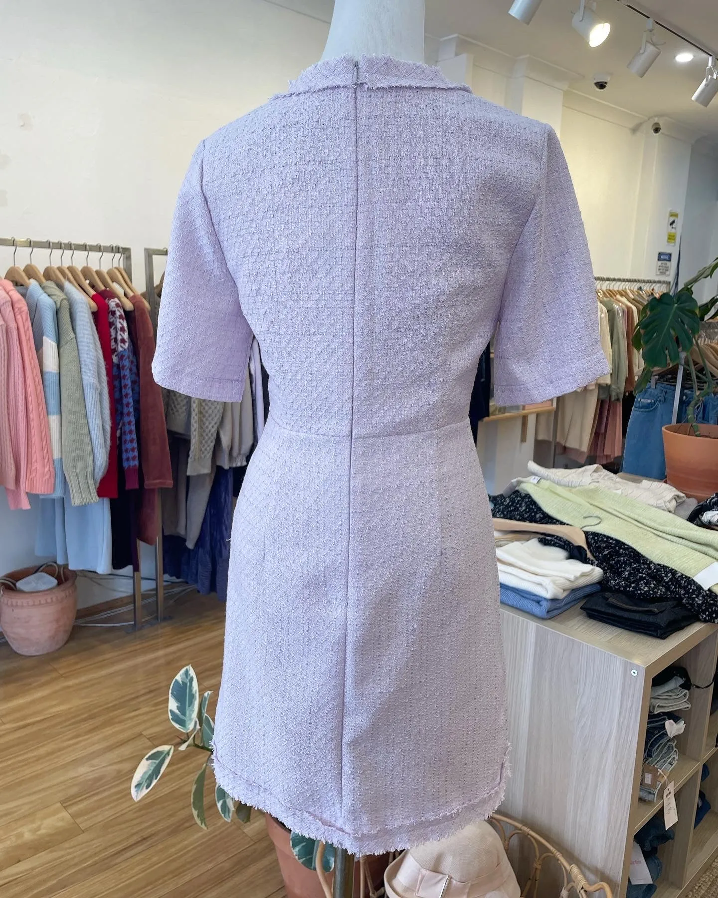 Summer tweed mini purple love dress