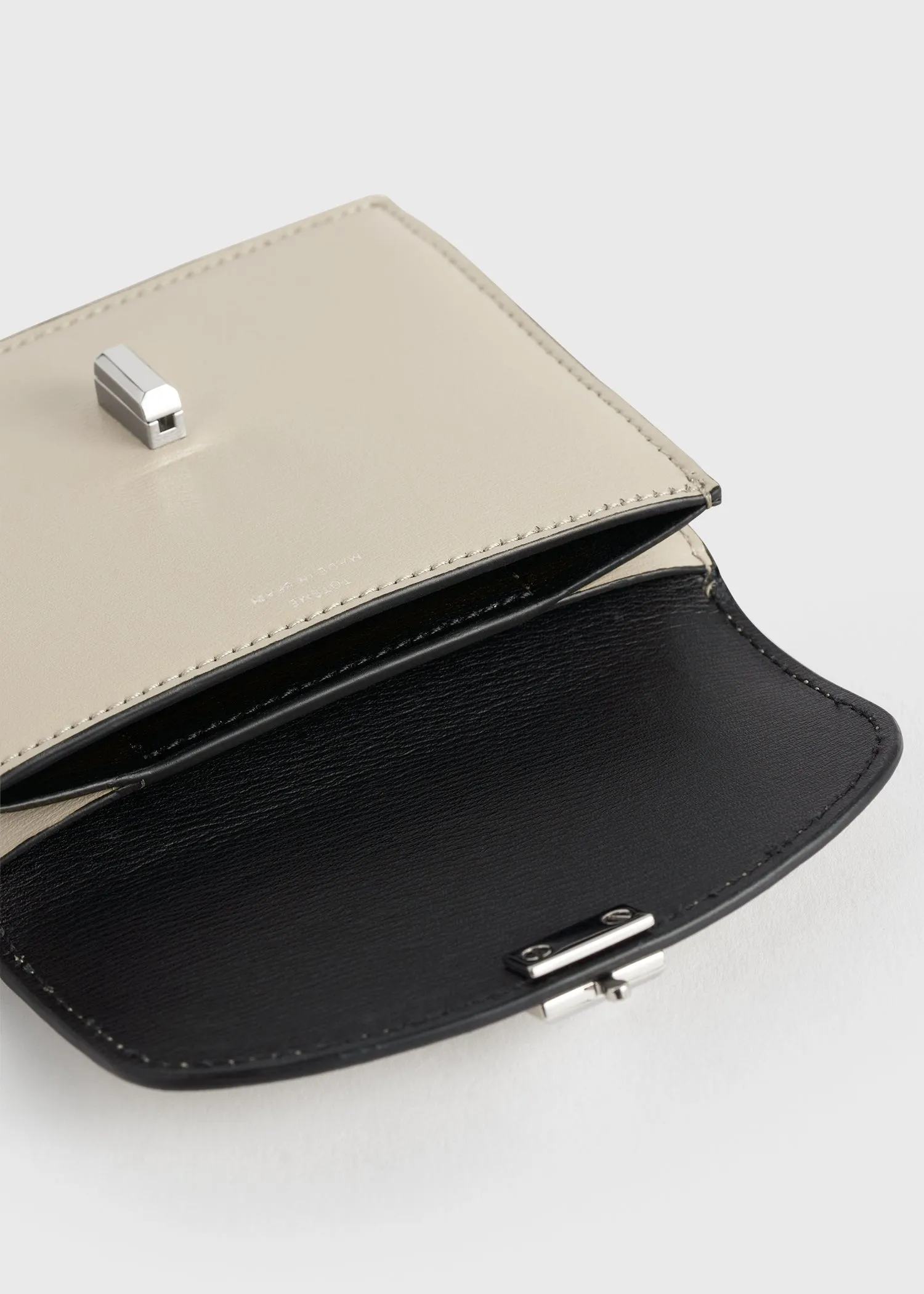 T-Lock leather cardholder fawn