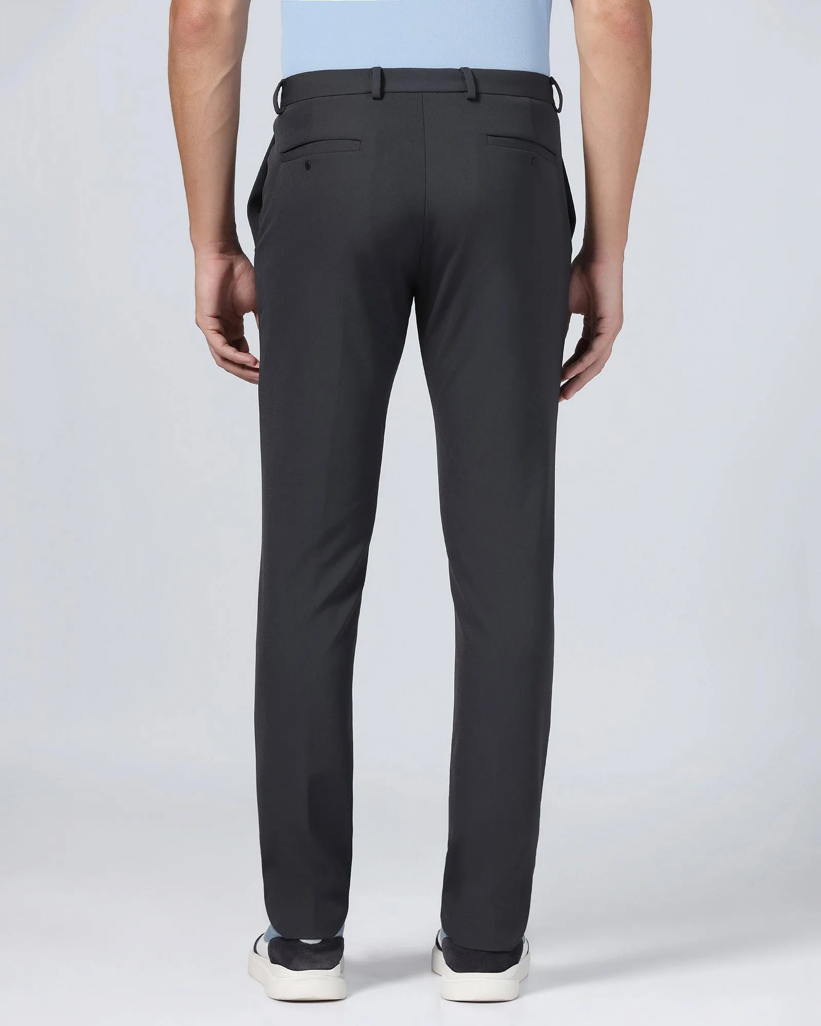 TechPro Slim Fit B-91 Formal Charcoal Solid Trouser - Ashley