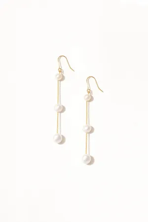 Tiered Pearl Drop Shoulder Duster Earrings