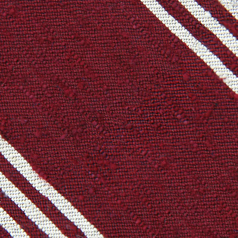 Triple Stripe Shantung Bespoke Tie - Cherry