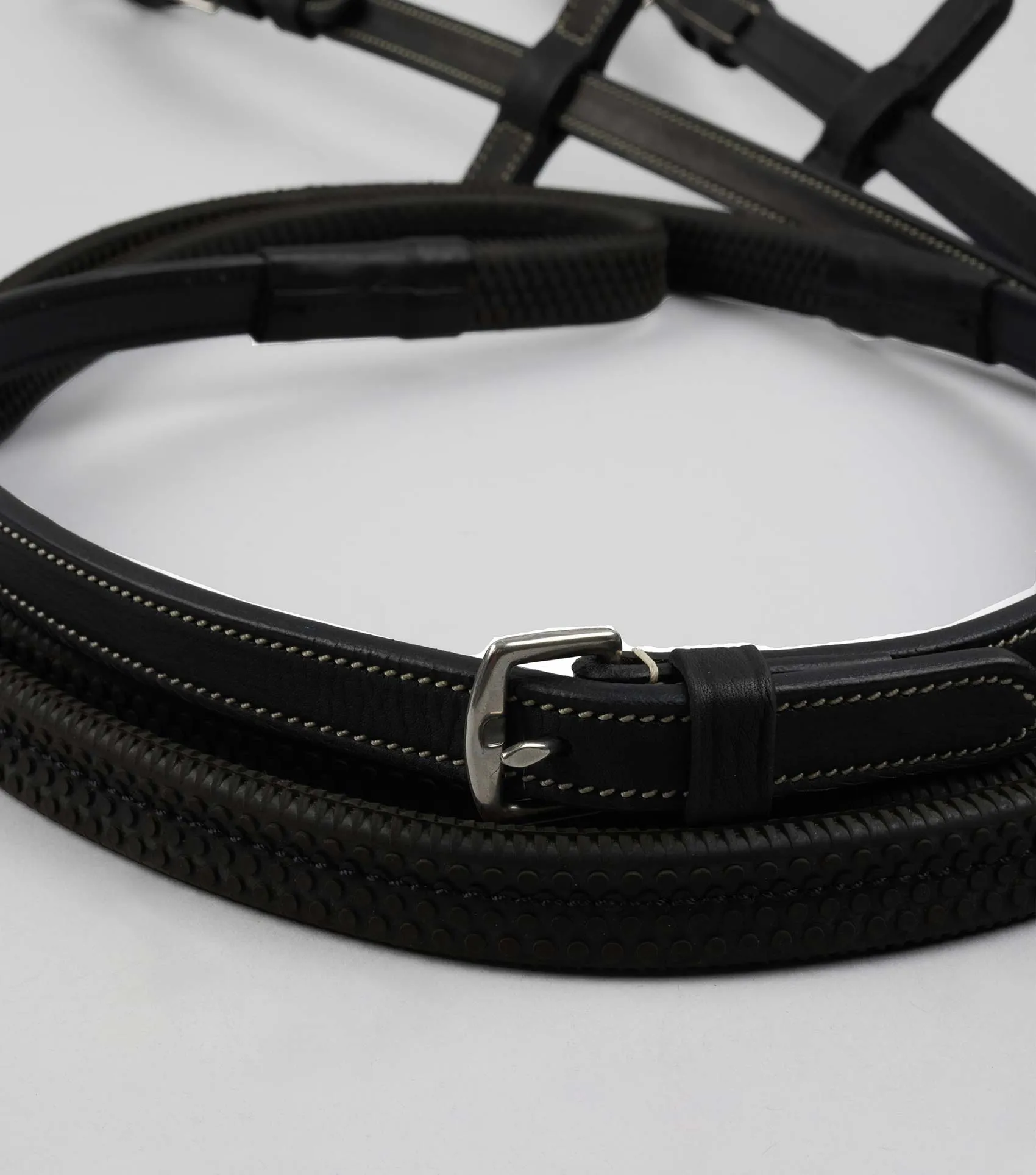 Veneto Rubber Grip Reins Black