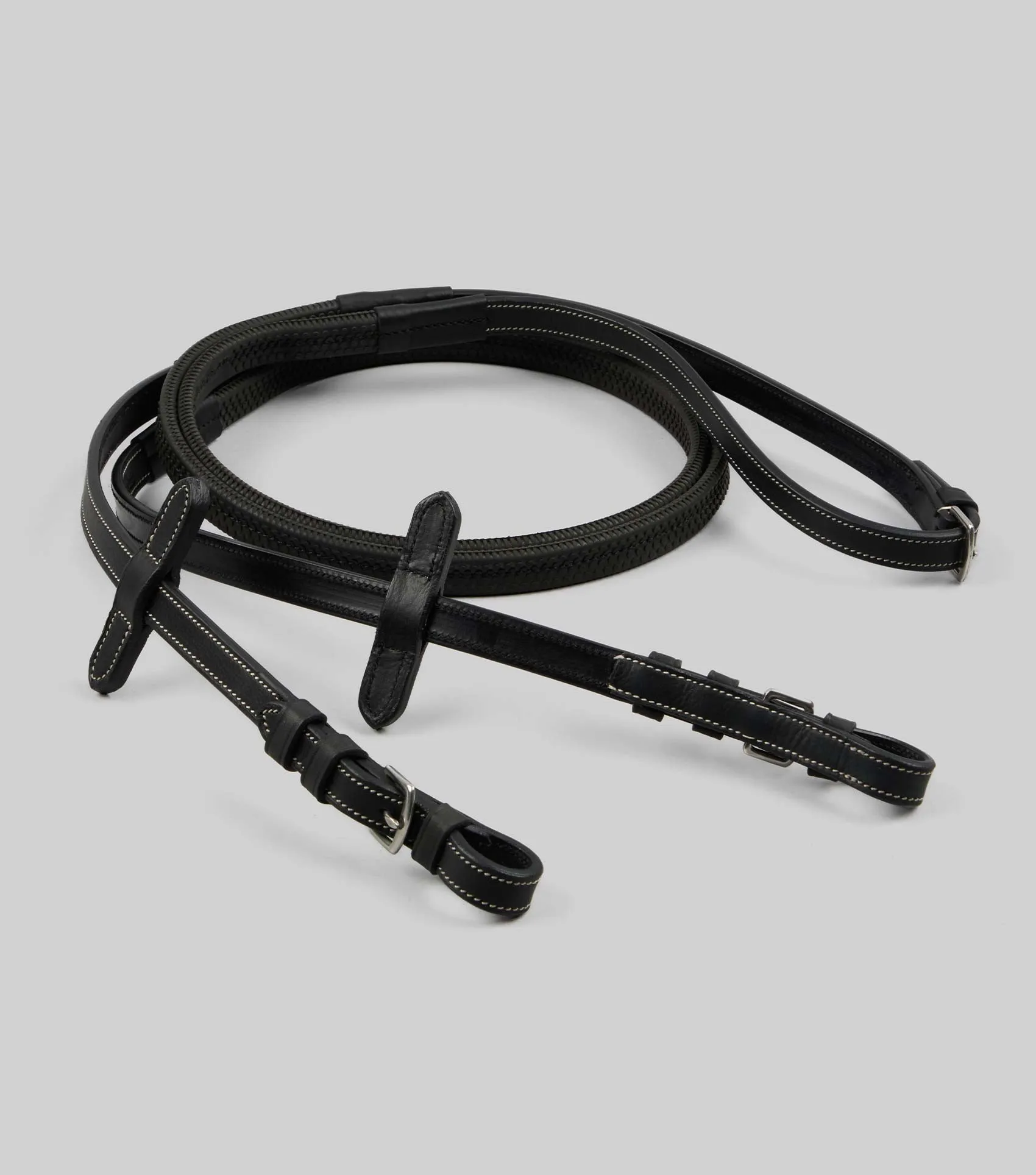 Veneto Rubber Grip Reins Black