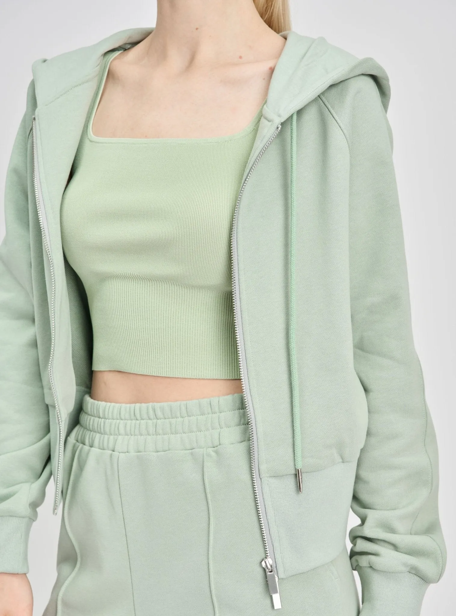 VENICE cotton hoodie jacket (Light green)