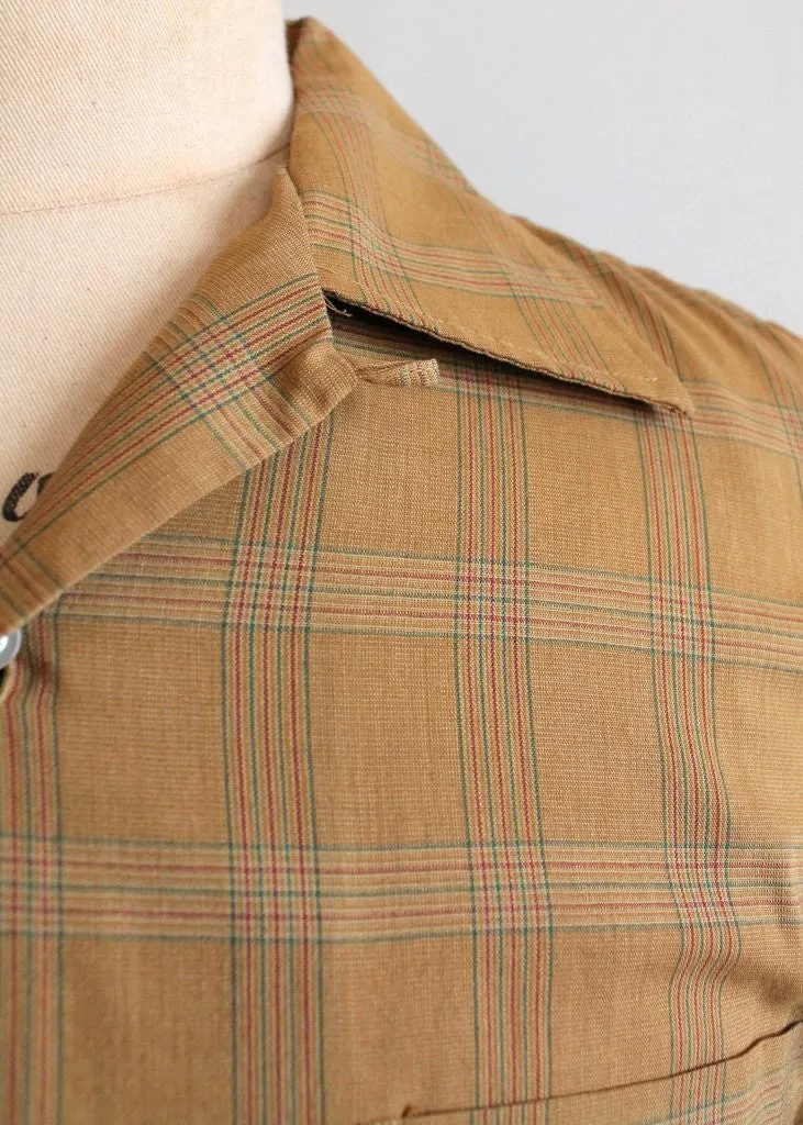 Vintage 1960s Norris Plaid Button Down Shirt