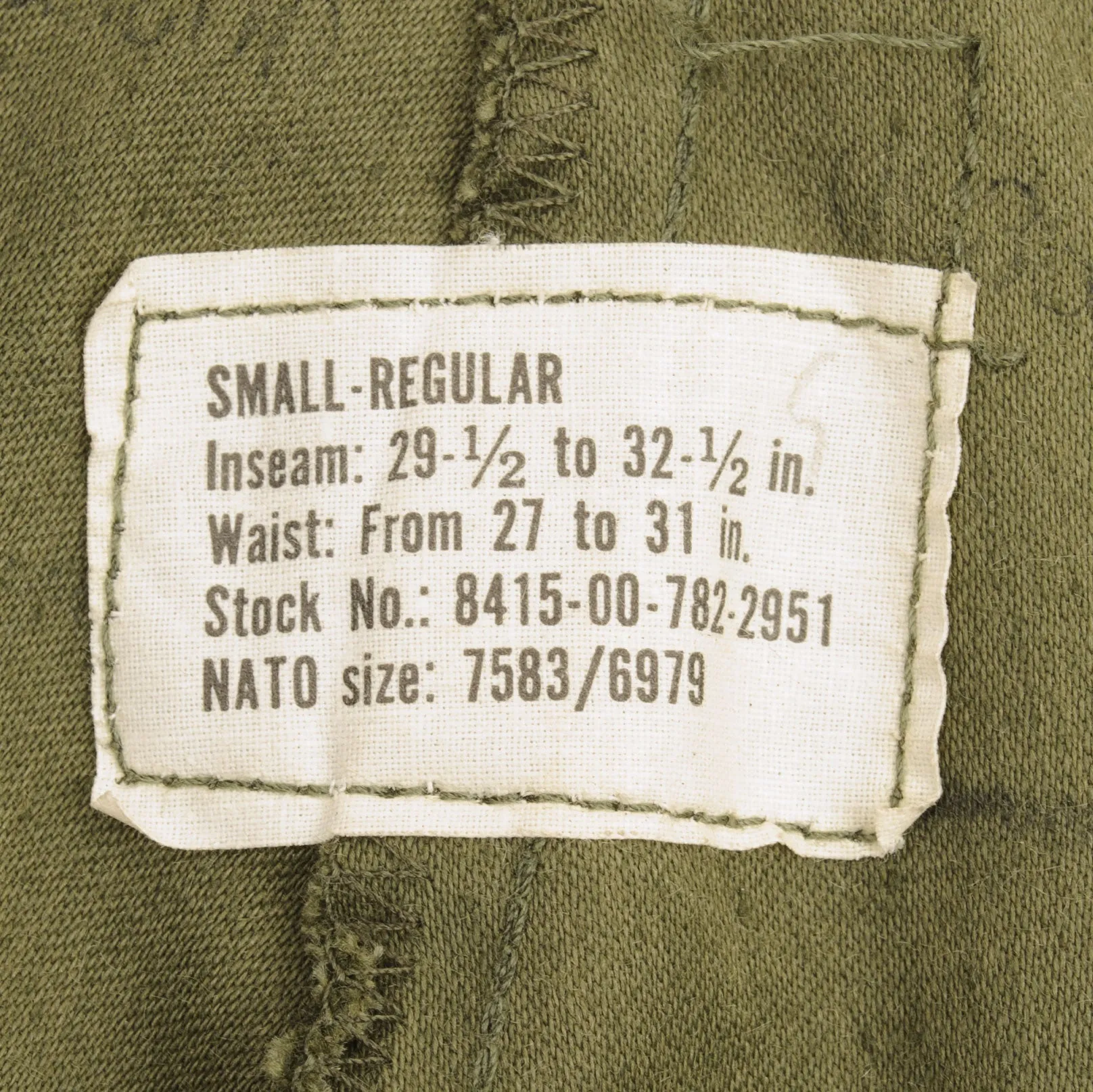 VINTAGE US ARMY FIELD TROUSERS PANTS M65 1972 VIETNAM WAR MEDIUM REGULAR NOS