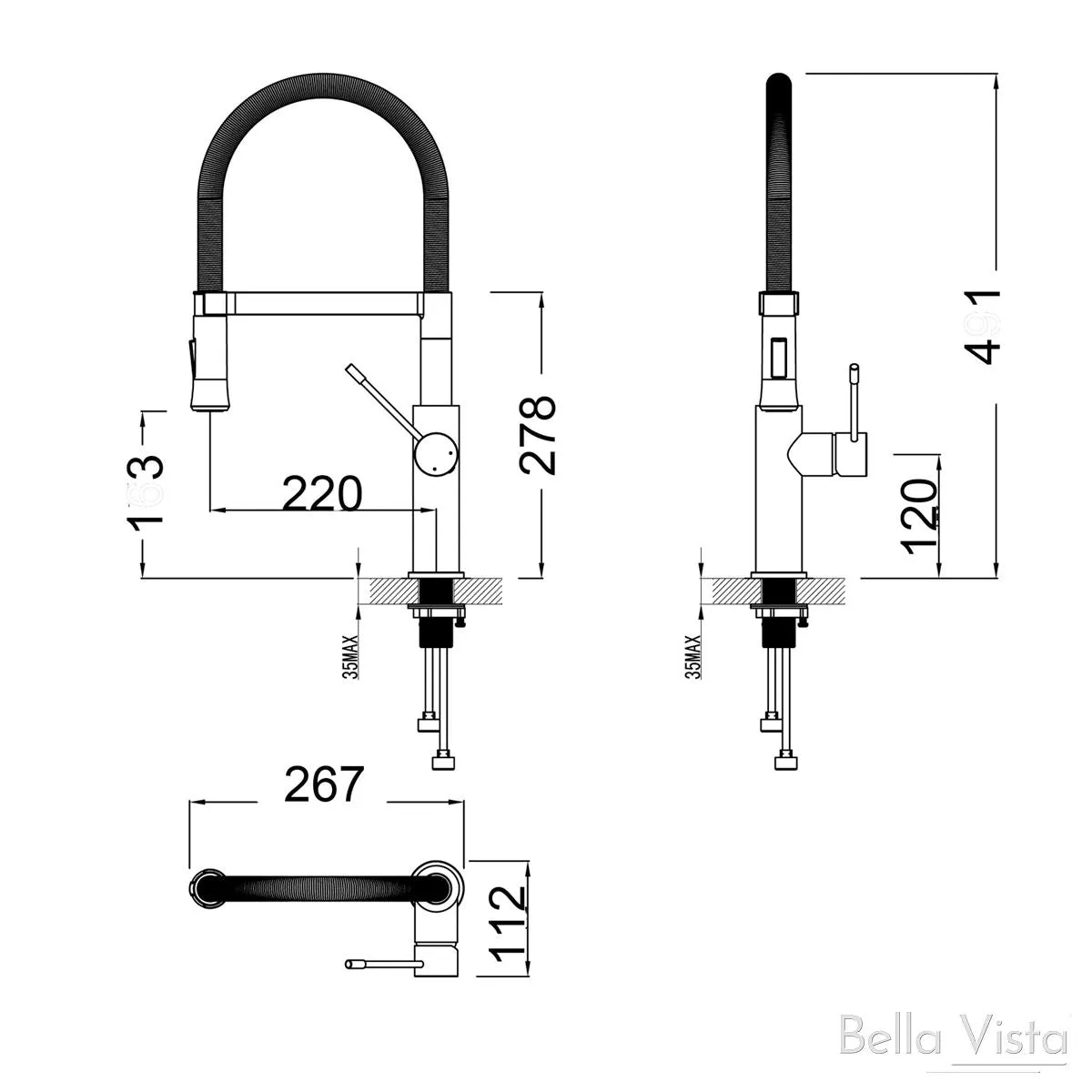 Vivo Kitchen Pull Down Sink Mixer