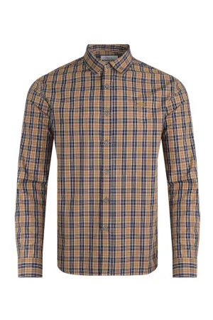 Weird Fish S Caramel Lando Long Sleeve Check Shirt